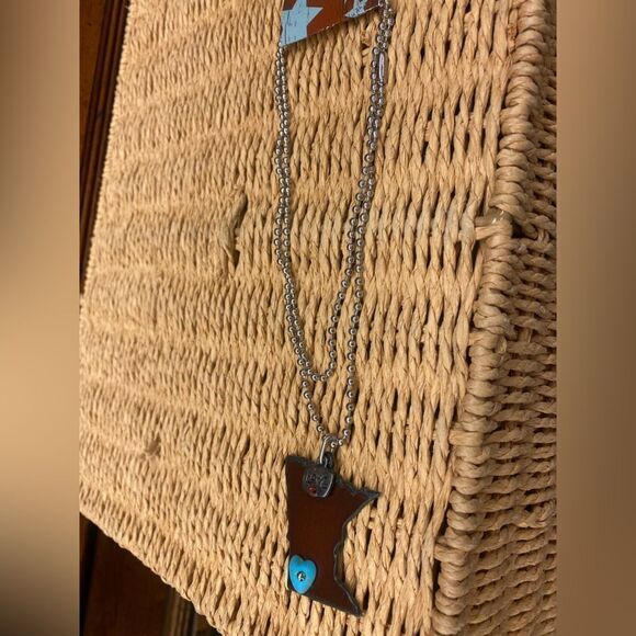 Minnesota Rustic Necklace on a Ball Chain - Picture 3 of 3